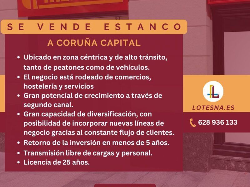 Se vende Estanco en A Coruña capital. Ref. C364E