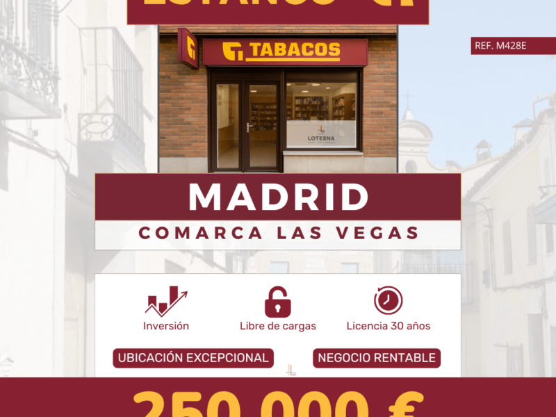 Estanco rentable en municipio de la Comarca Las Vegas, Madrid